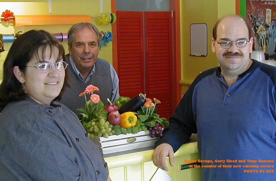 Rene Savage, Gerry Wood and Virgo Romano at Virgo Catering, Knowlton Qc. Photo: Ace
